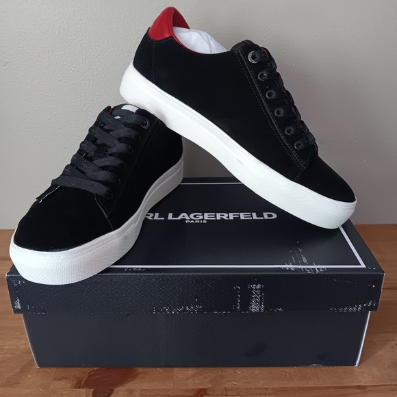 Karl Lagerfeld Shoes - Karl Lagerfeld Paris Cate Sayings Sneakers Womens 9.5 Black Ruby Rhinestone